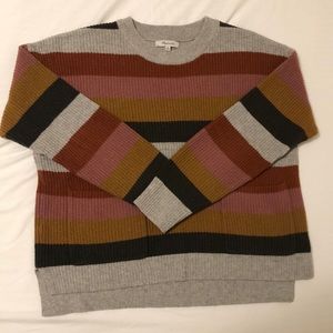 Madewell Crew Neck Double Pocket Striped Sweater